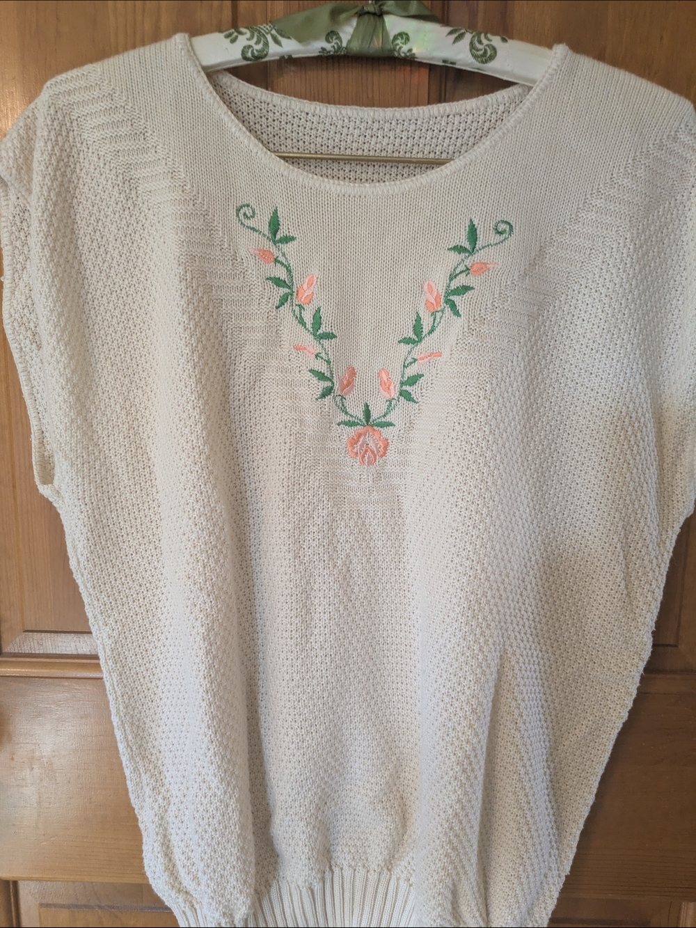 Cream Floral Embroidered Women's Sweater